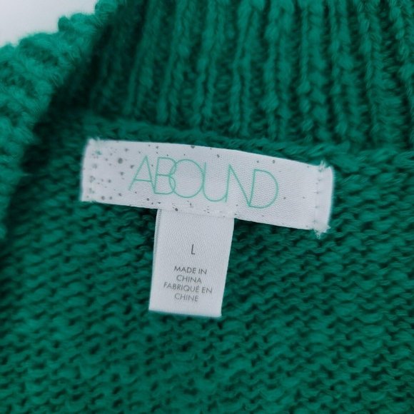 ^ Abound Drop Shoulder Knit Sweater - Green - Large - Picture 9 of 10